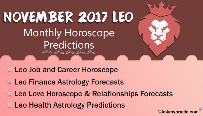 Leo Monthly Horoscope November 2017